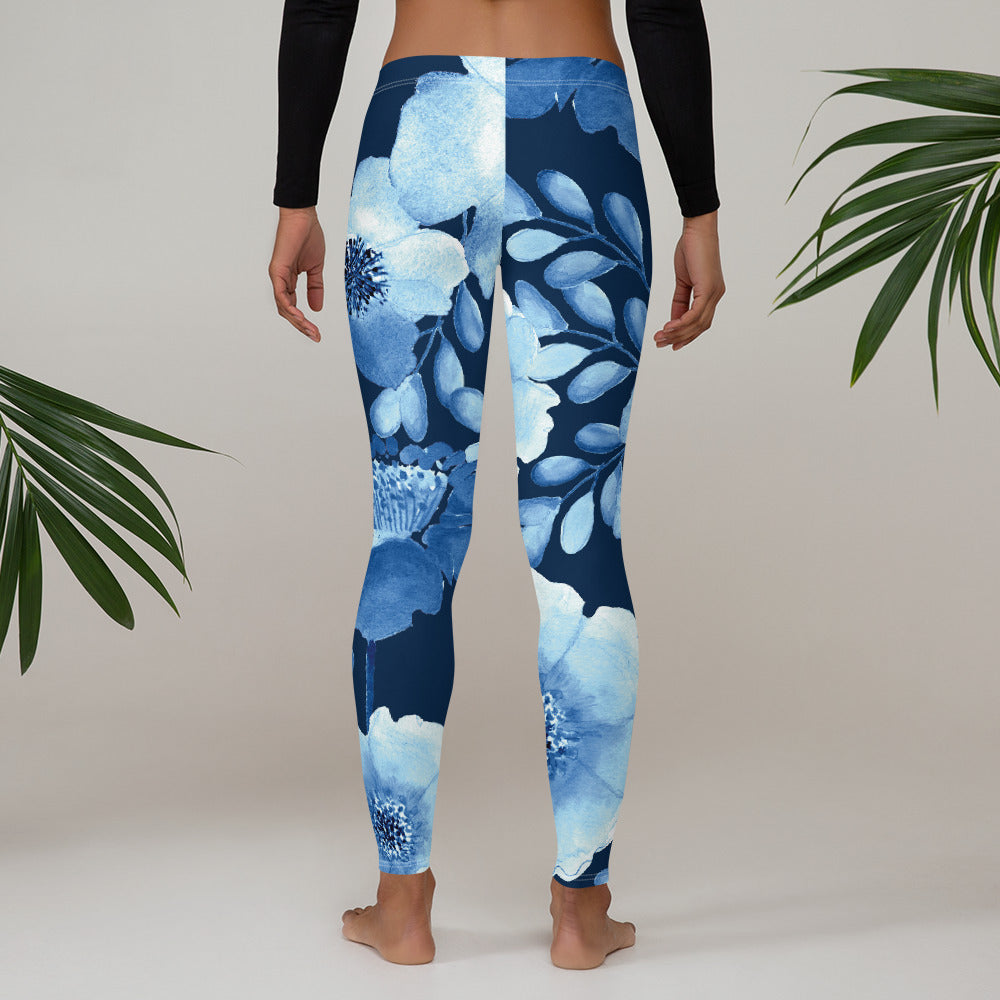 FLOWER POWER! Leggings, blue.