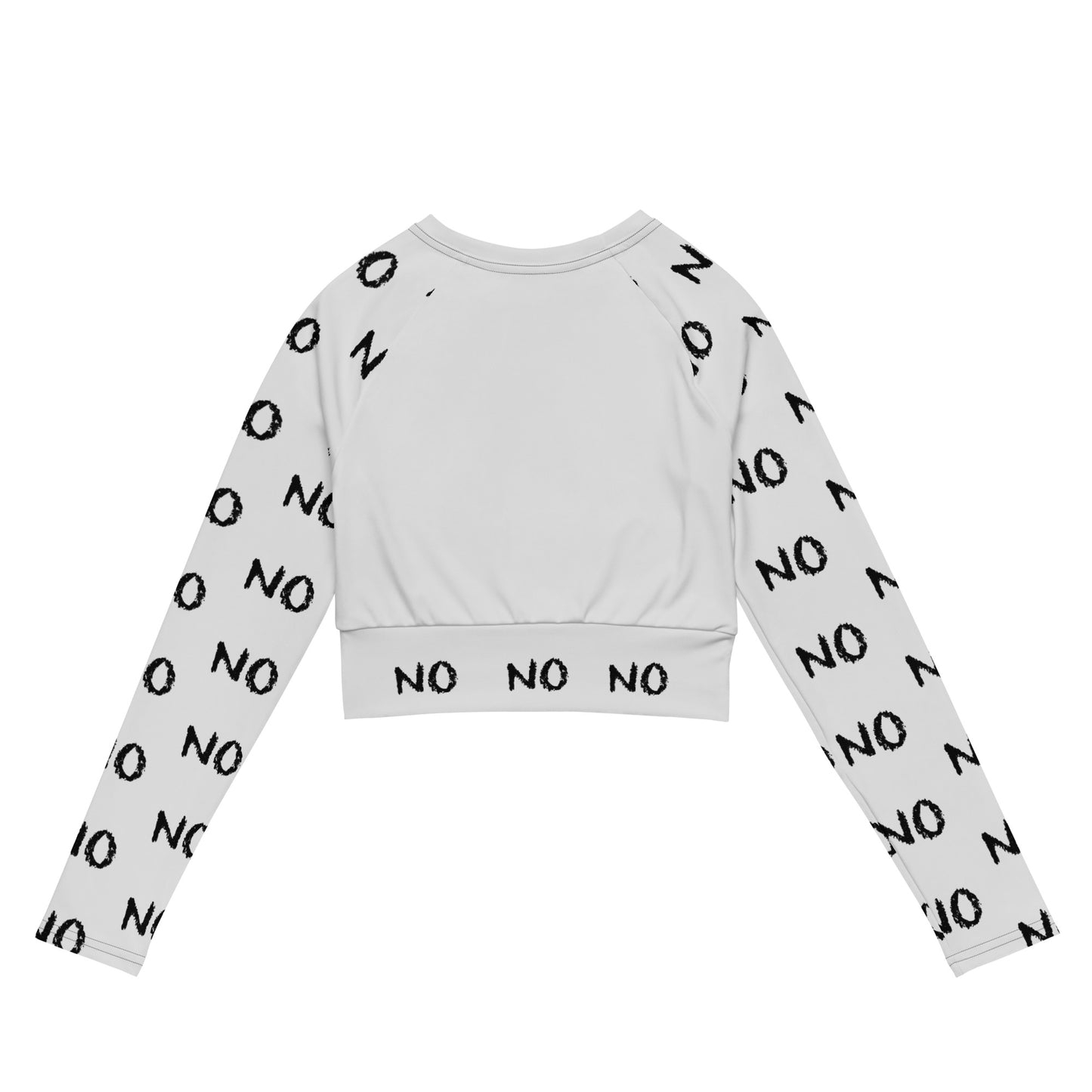 ATTITUDE. Recycled long-sleeve crop top. REBEL MIND. White.