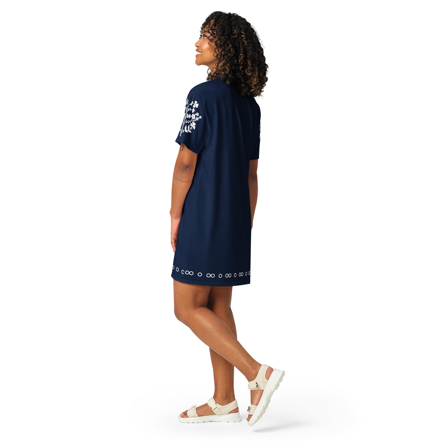 ROOTS! T-shirt dress. FOLKLORE. Navy.