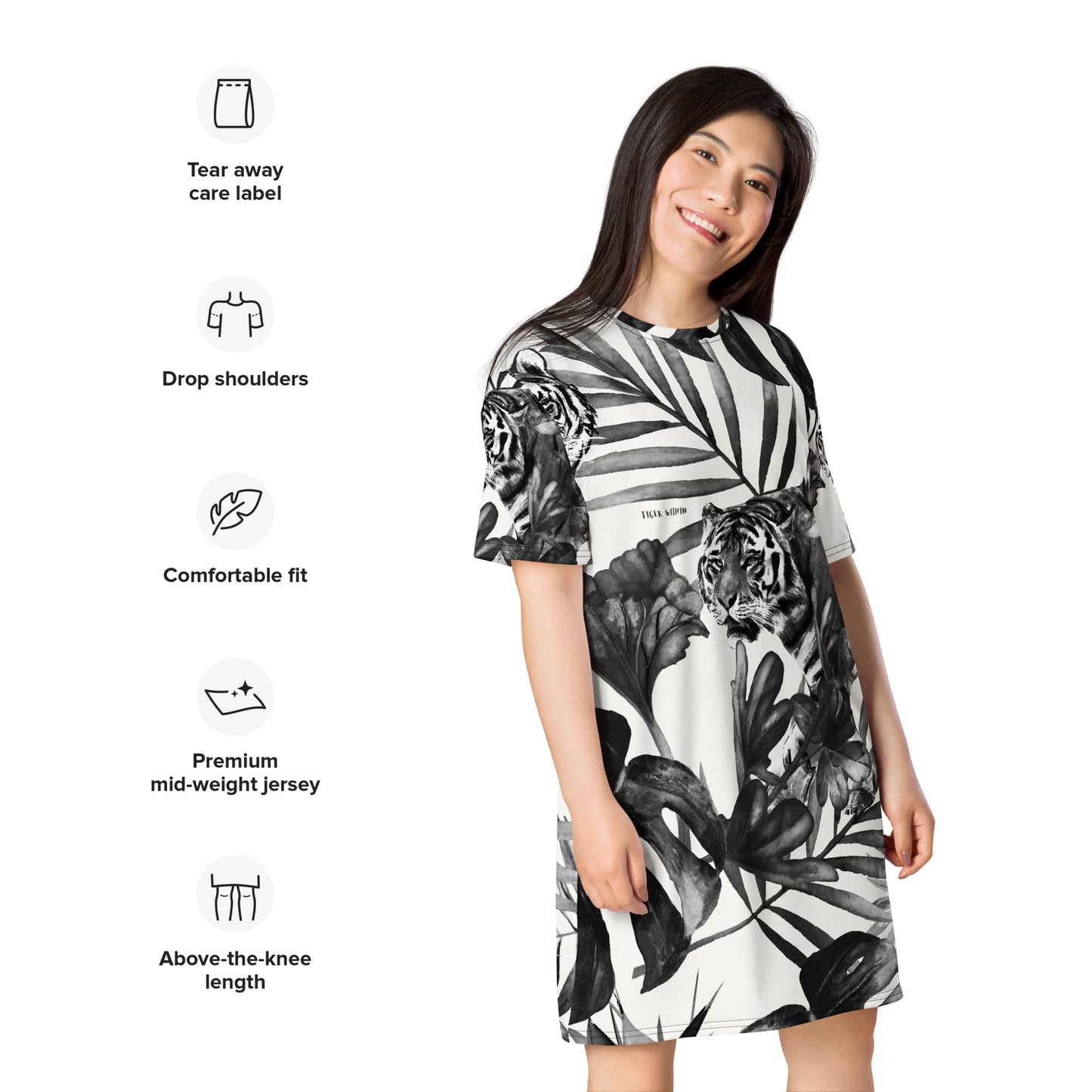 ANIMAL INSTINCT. T-shirt dress. TIGER WITHIN.