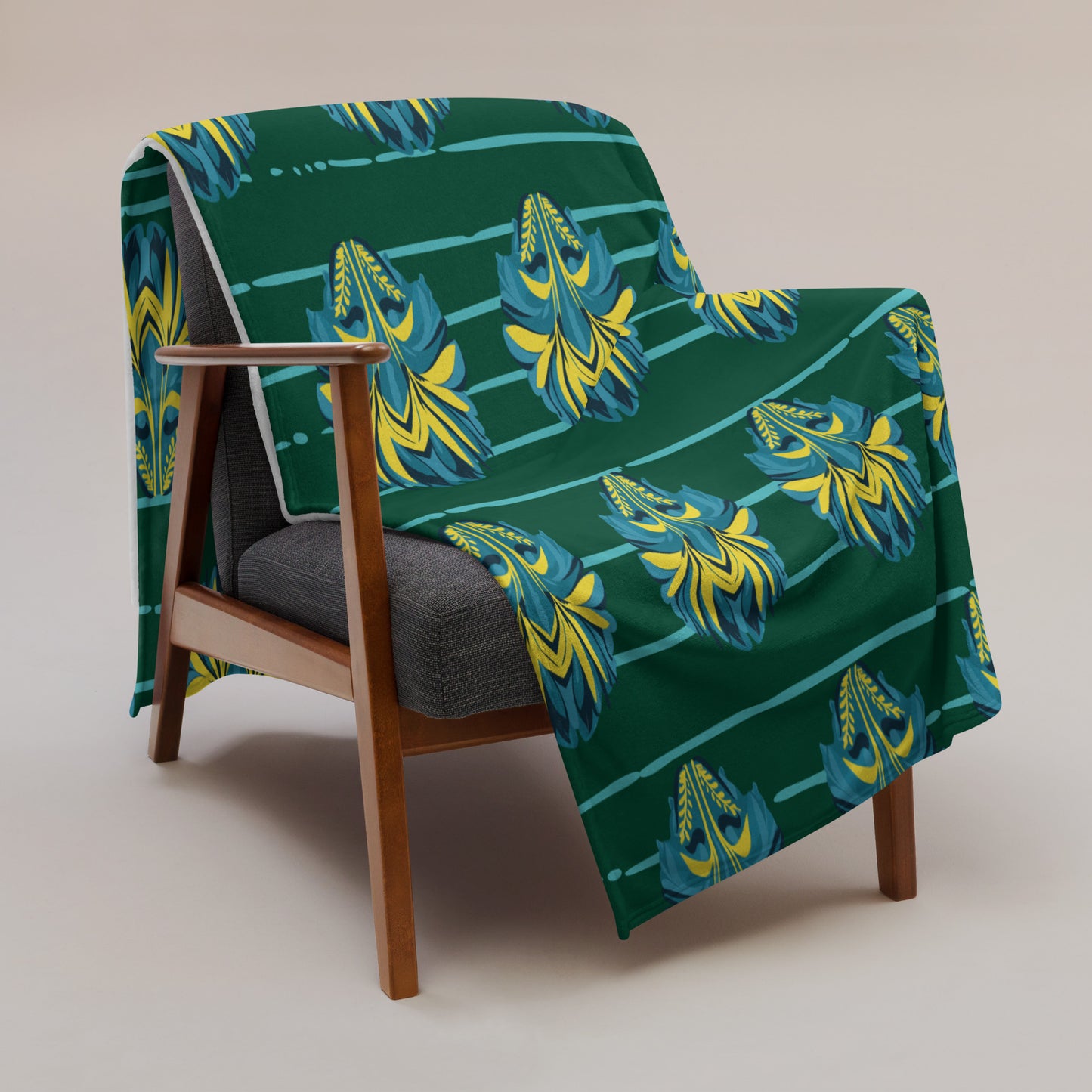 VIBE TRIBE. Throw Blanket. Pachamama. Green.