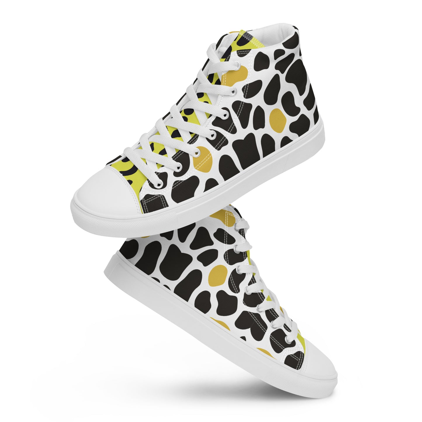 ANIMAL INSTINCT. Women’s high top canvas shoes. Wild cat.
