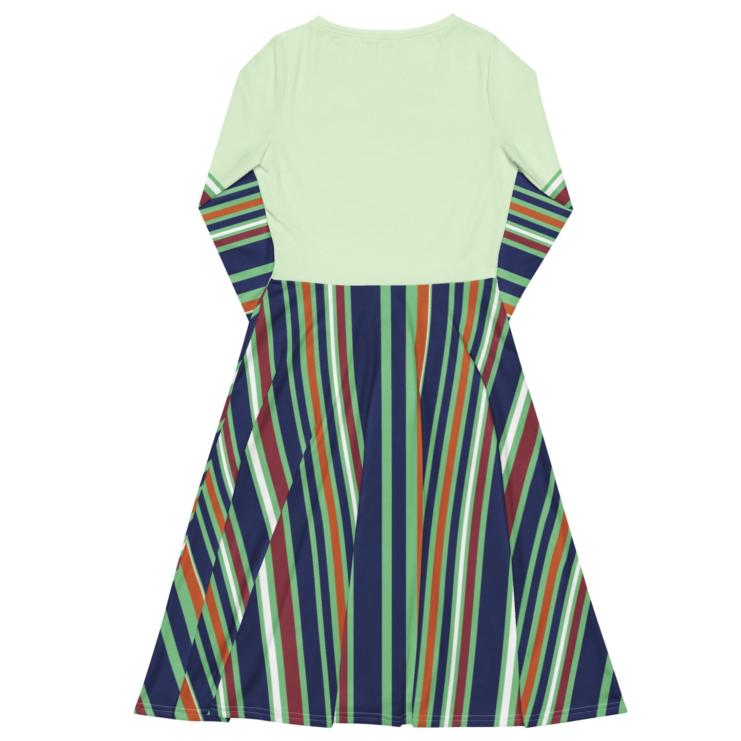 ATTITUDE. All-over print long sleeve midi dress. PERSPECTIVE.