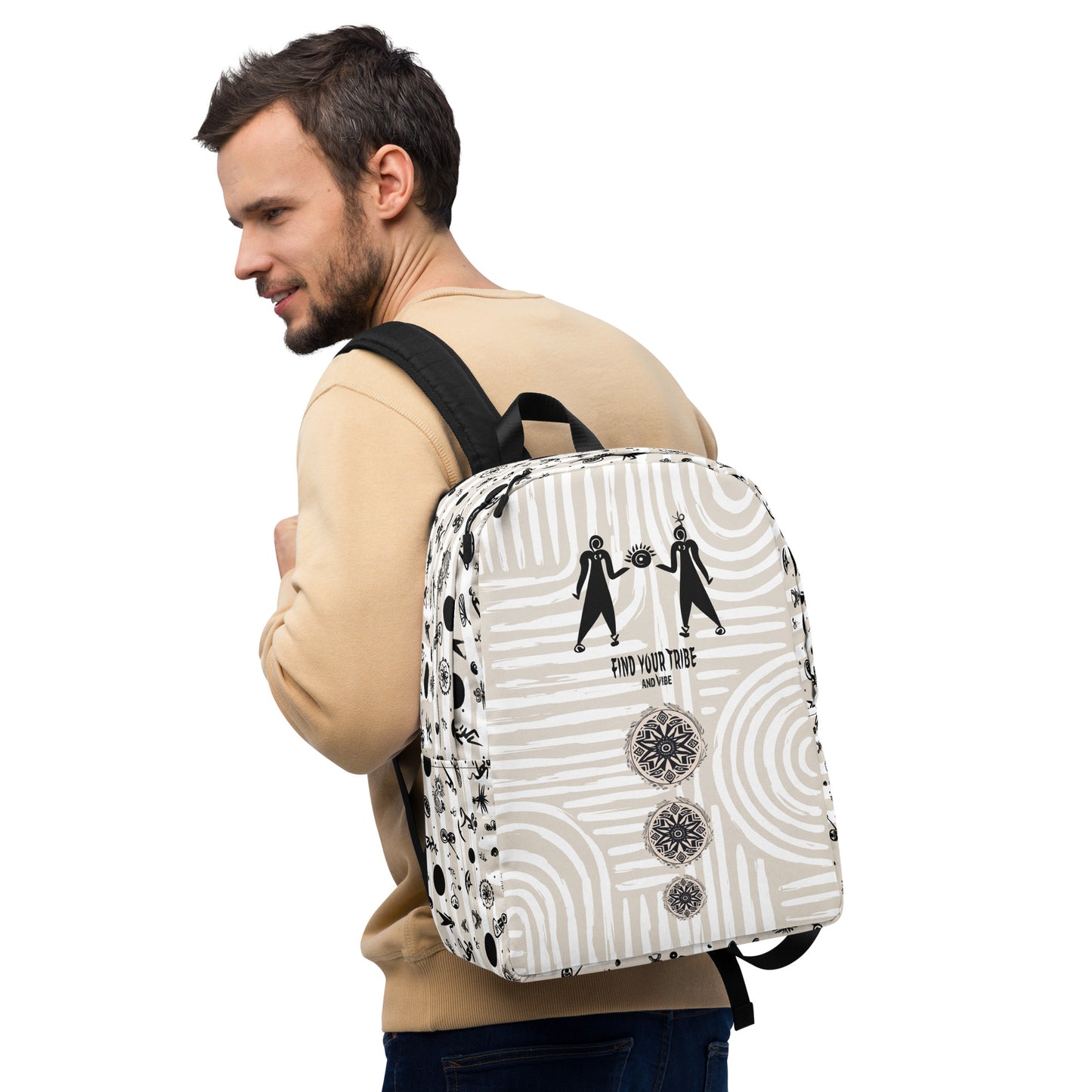 VIBE TRIBE. Minimalist Backpack with laptop pocket. Water resistant.