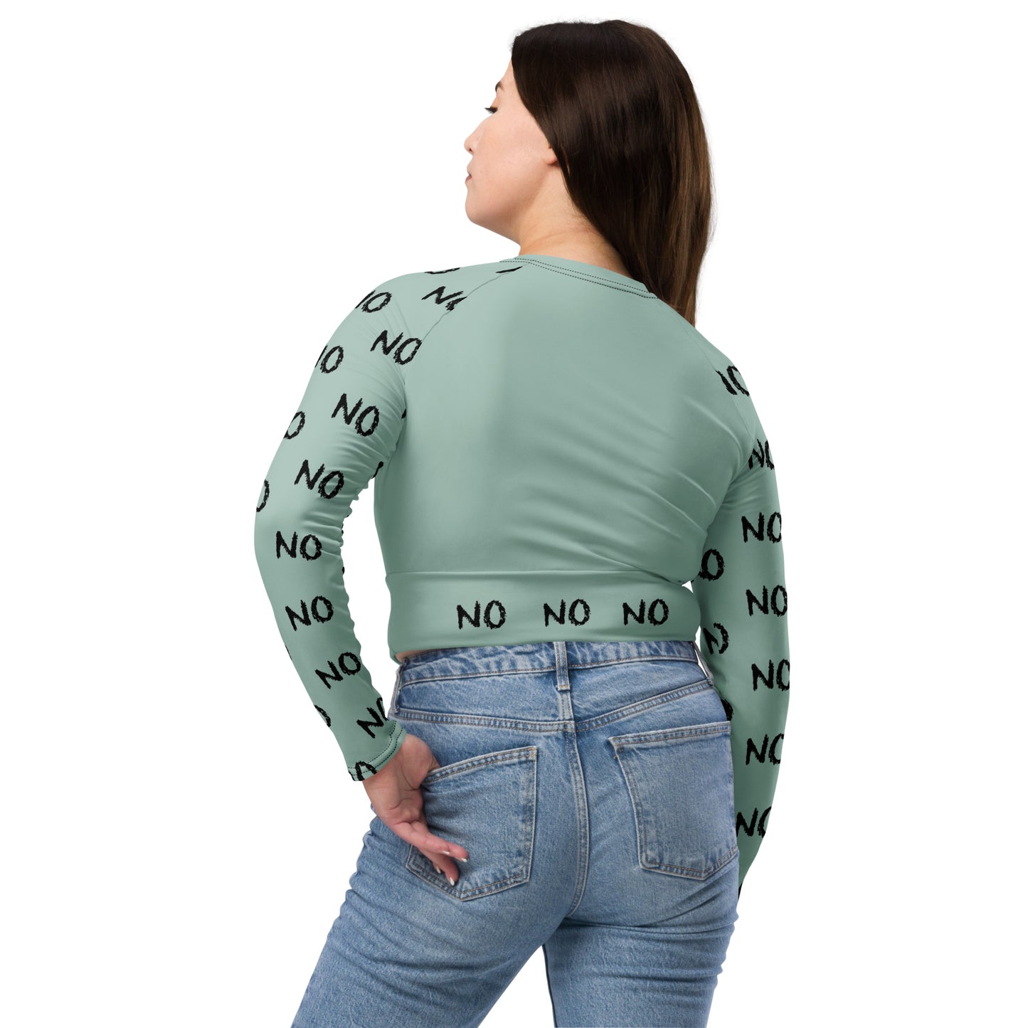 ATTITUDE. Recycled long-sleeve crop top. Mint. REBEL MIND.