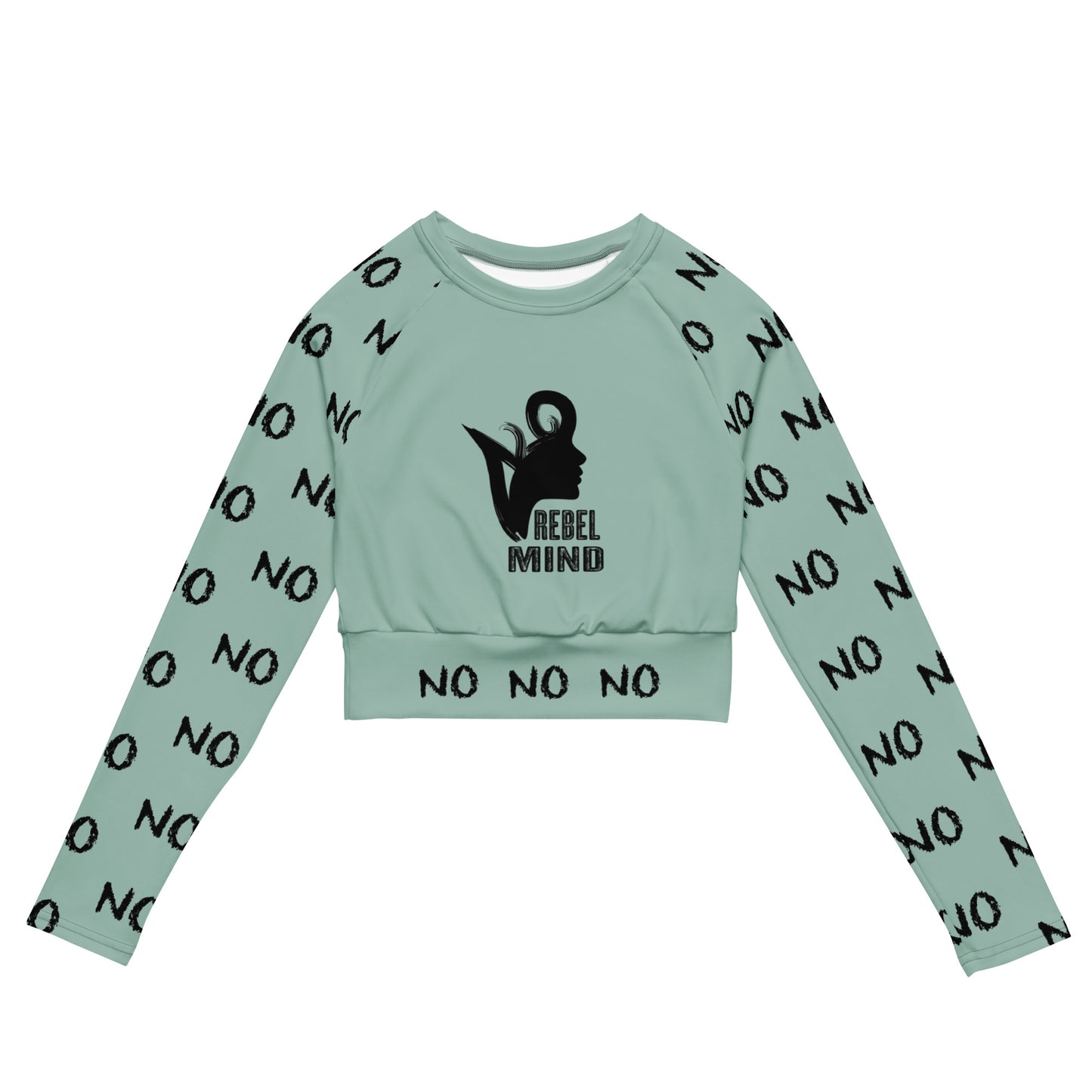 ATTITUDE. Recycled long-sleeve crop top. Mint. REBEL MIND.