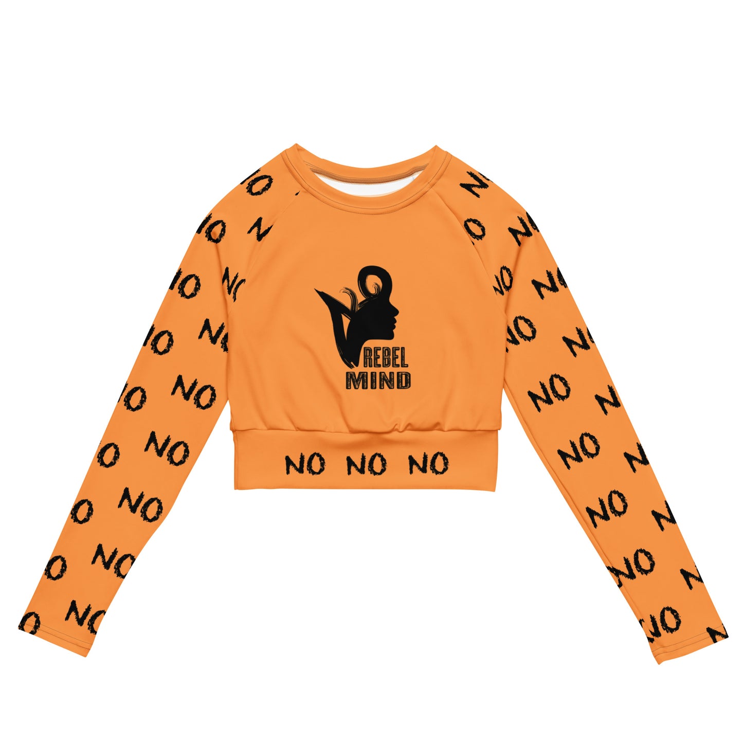 ATTITUDE. Recycled long-sleeve crop top. REBEL MIND. Orange.