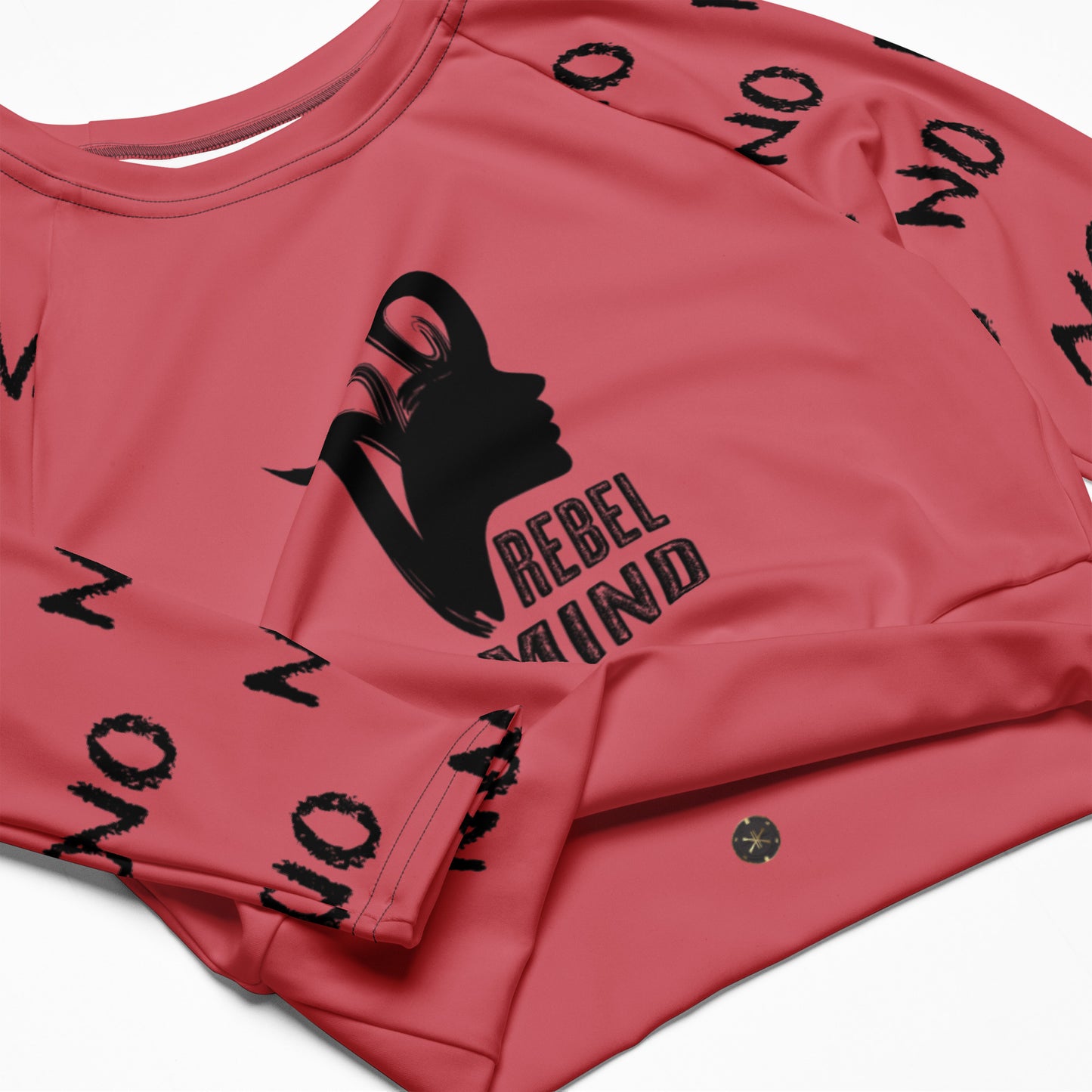 ATTITUDE. Recycled long-sleeve crop top. REBEL MIND. Pink.