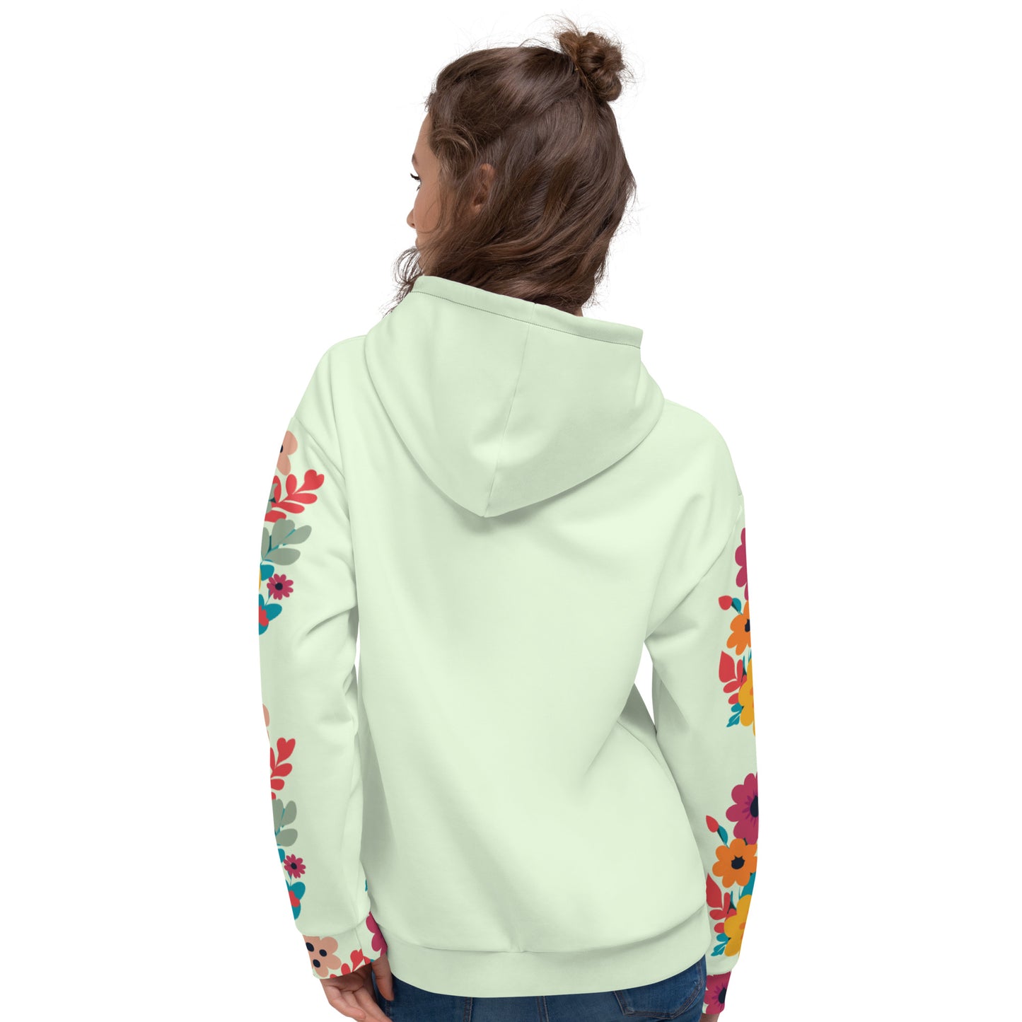 ATTITUDE. Unisex Hoodie, green, flowers. ENOUGH.