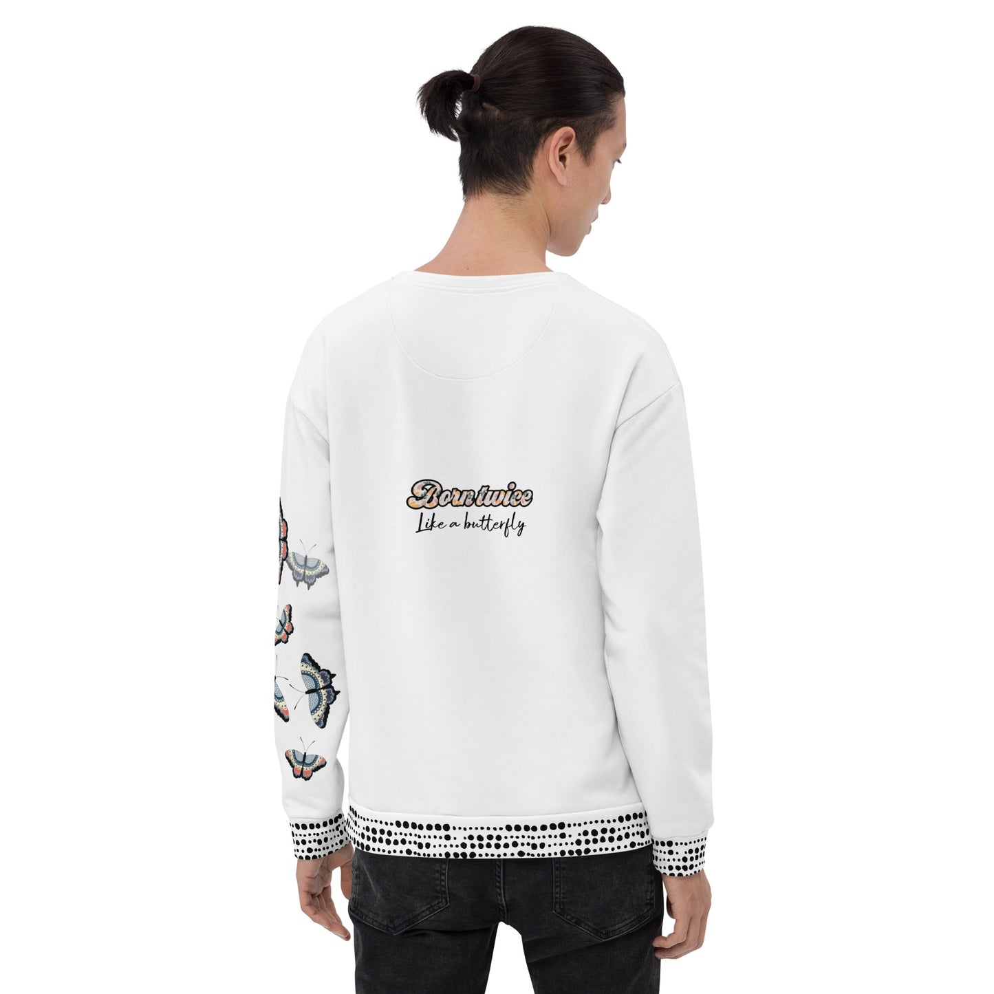 White Butterflies. Sweatshirt.