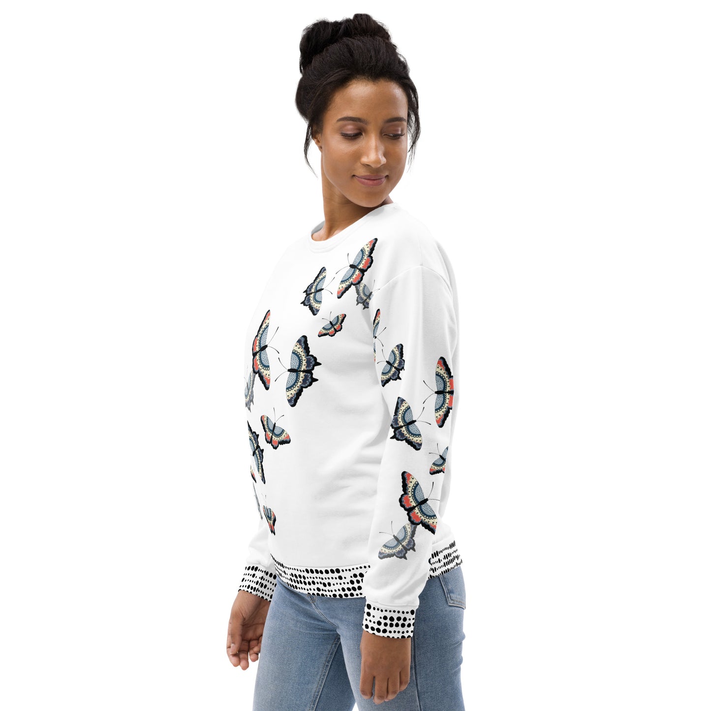White Butterflies. Sweatshirt.