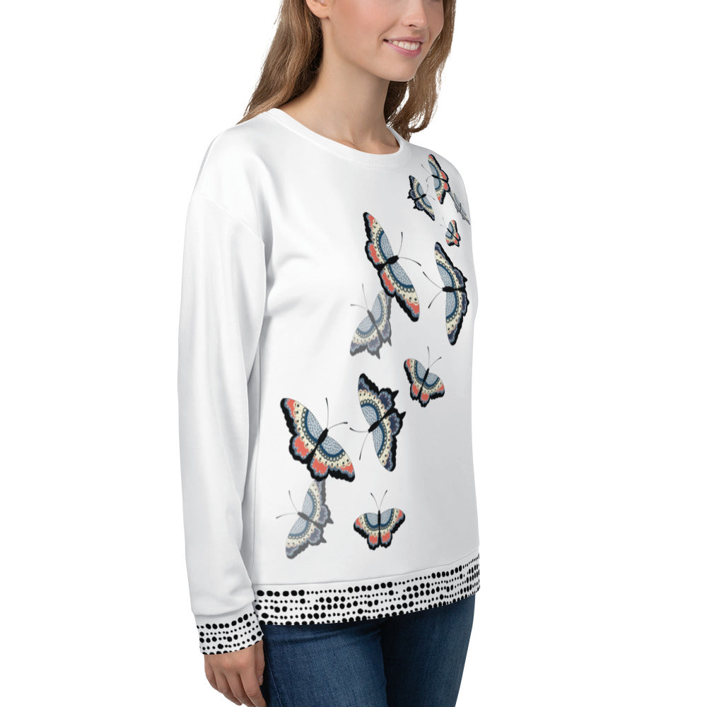 White Butterflies. Sweatshirt.