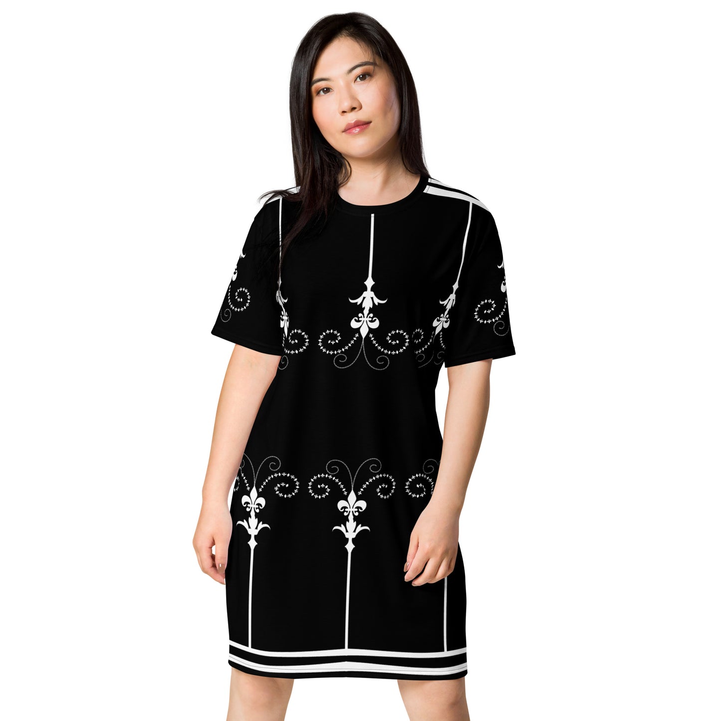 ROOTS. T-shirt dress. Black&White