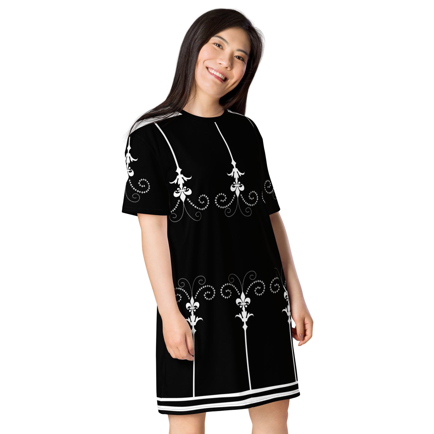 ROOTS. T-shirt dress. Black&White