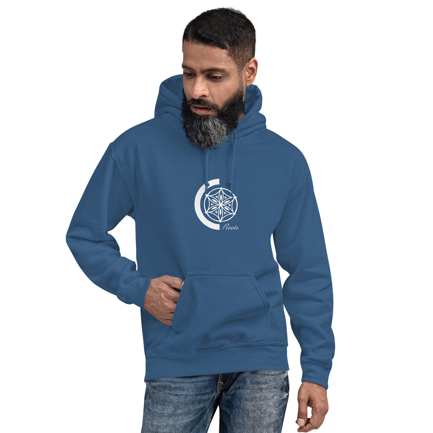 Unisex Hoodie. Rosette mandala design. Multiple colours. ROOTS!