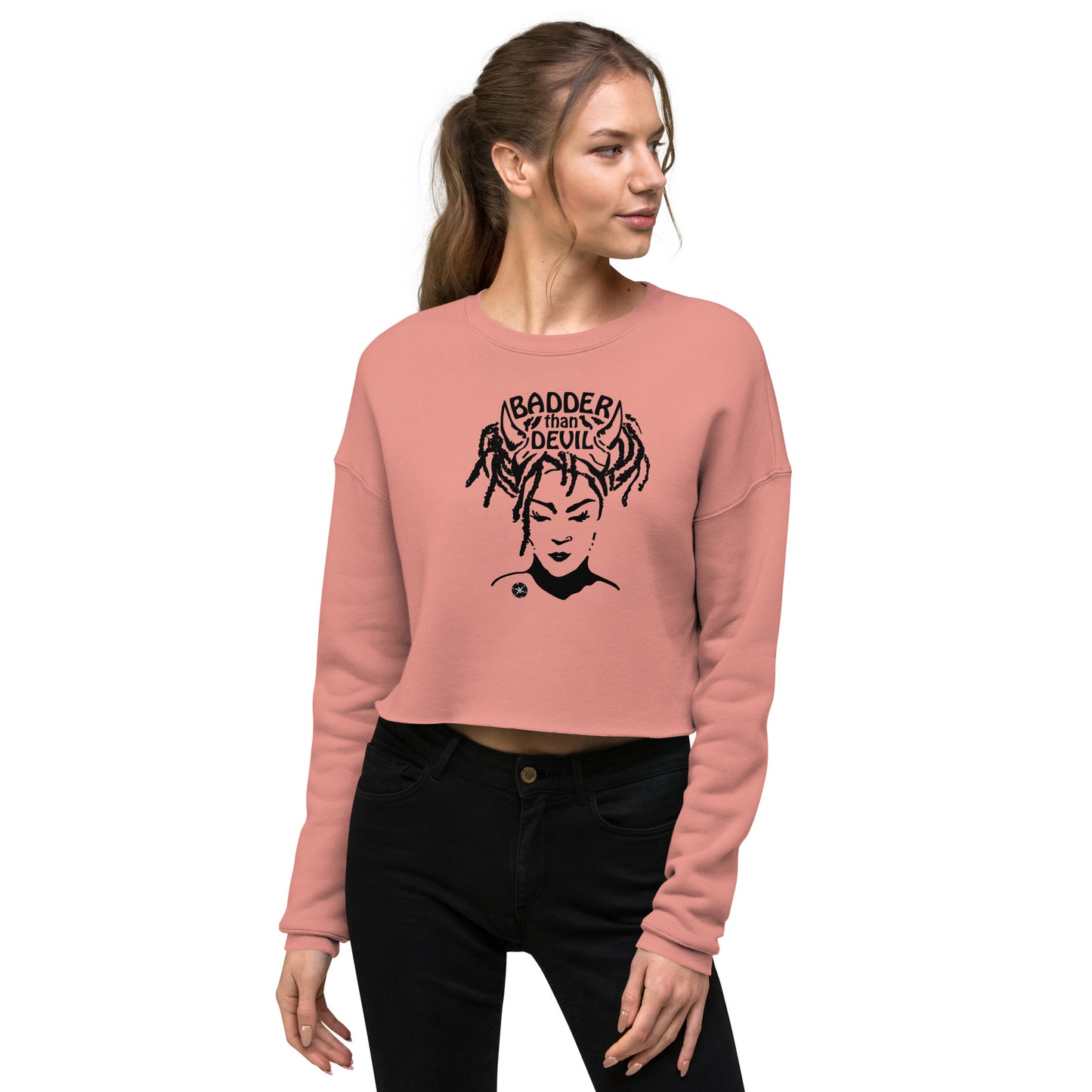 ATTITUDE. Crop Sweatshirt, women. BADDER THAN DEVIL.