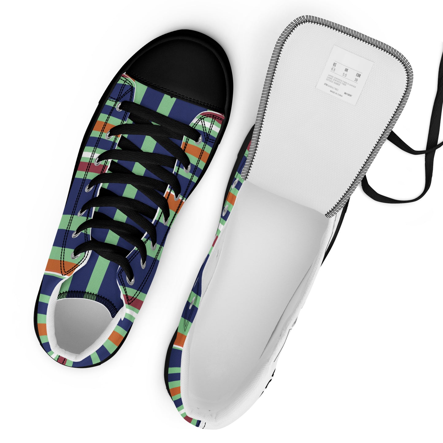 ATTITUDE. Women’s high top canvas shoes. PERSPECTIVE IS THE KEY.