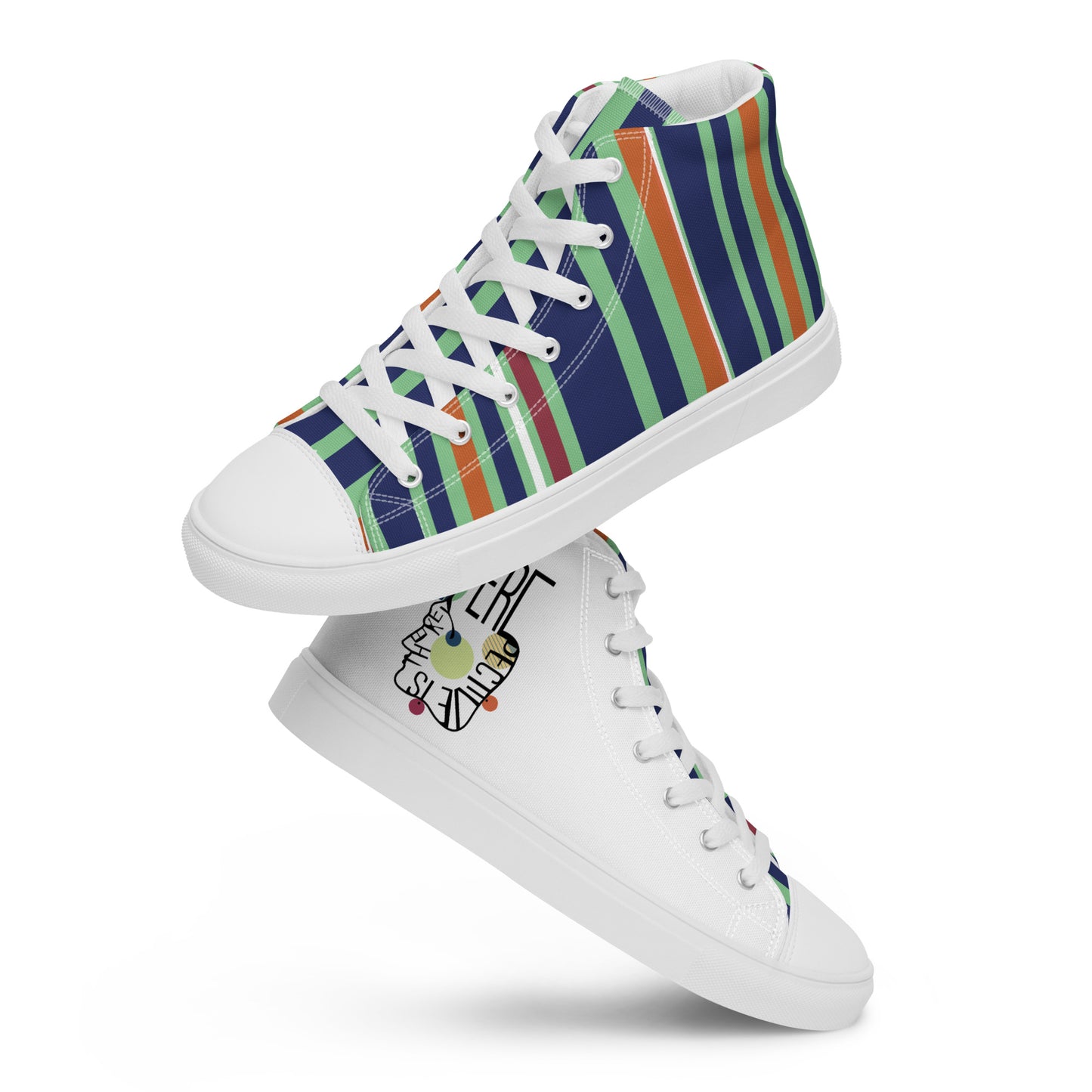 ATTITUDE. Women’s high top canvas shoes. PERSPECTIVE IS THE KEY.